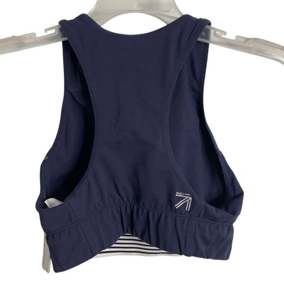 New Balance x J.Crew Womens 0683 Highneck Sports Bra S Navy Blue Preppy Pilates - Picture 2 of 7